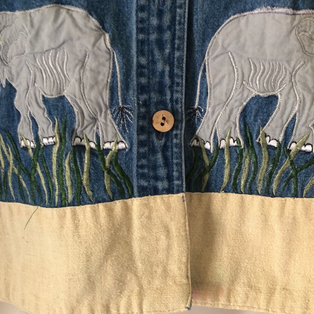 Women’s rare fall Safari TanTrums chambray VTG Y2k jungle Sleeveless vest top - Picture 11 of 14